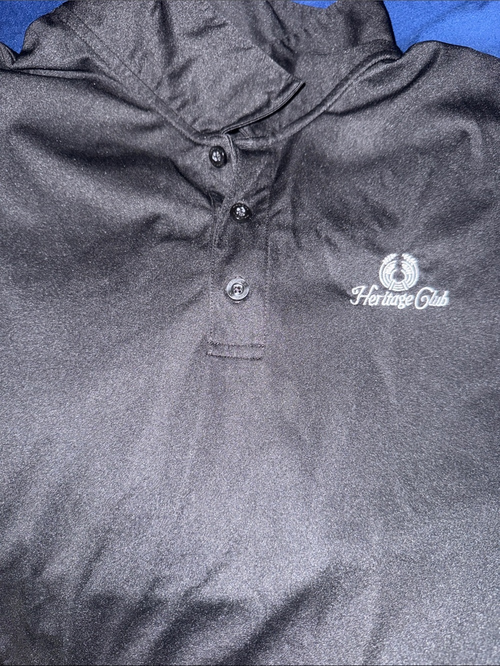 Heritage Club Black Polo Shirt with Embroidered Logo 3XL